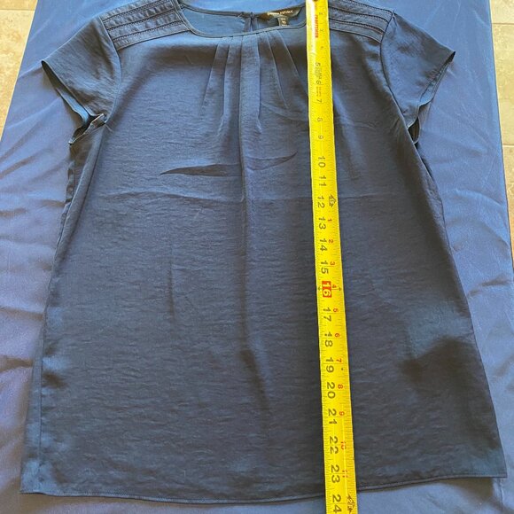 Banana Republic Blue Short Sleeve Shirt Blouse Size XS Petite - Picture 4 of 8